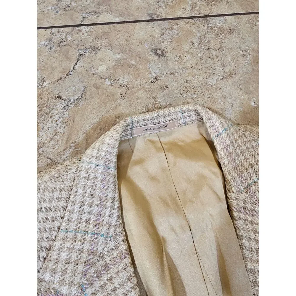 Neiman Marcus Sandhurst Blazer Sport Coat Jacket Plaid 2 Button Sz 46? 1970s